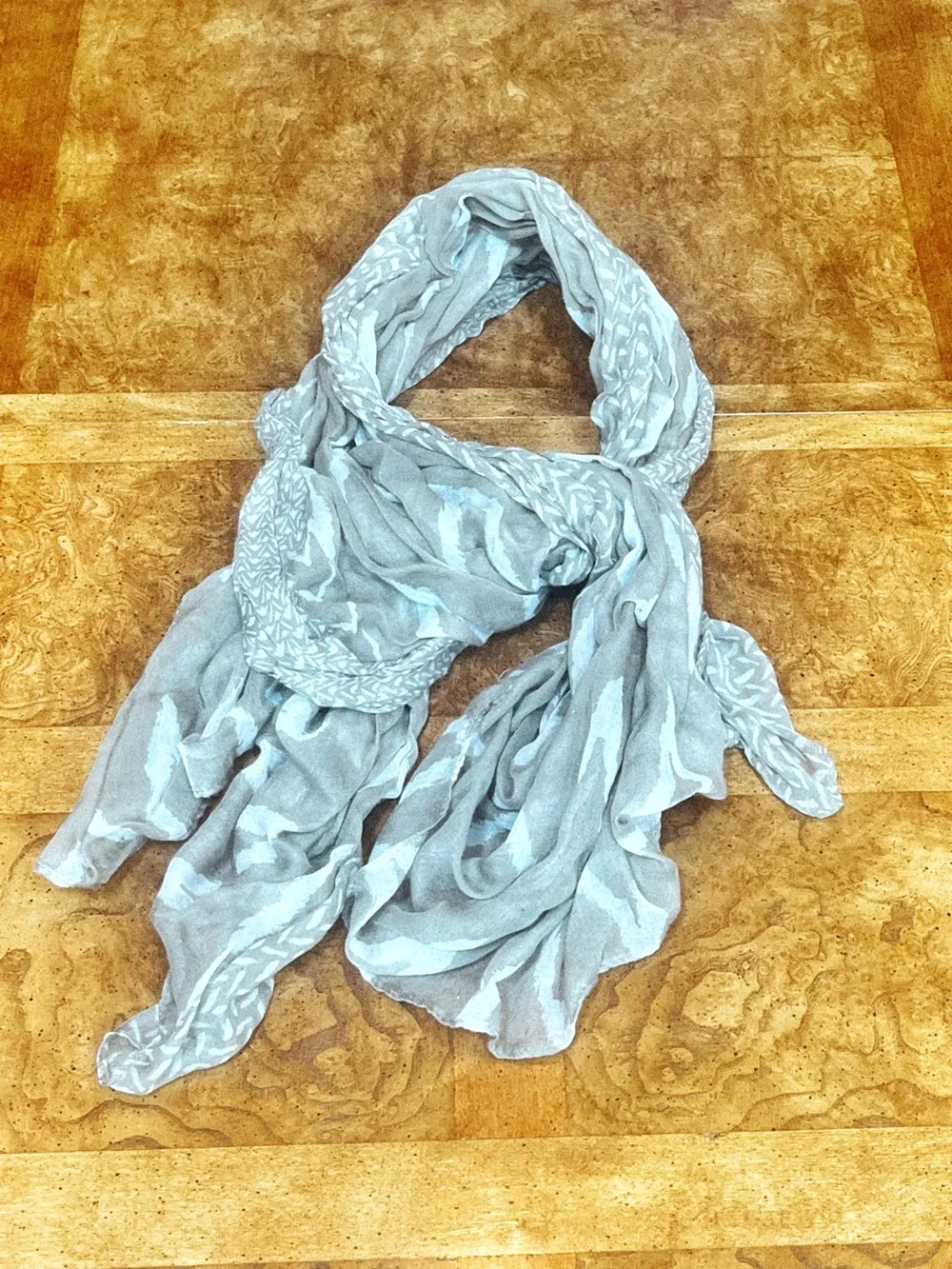 Boho Neutral Chevron Print Lightweight Scarf Shawl Wrap Headwrap, One Size